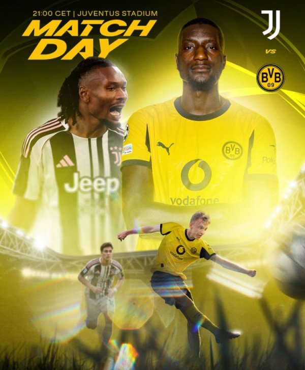 多特发布客战尤文海报：吉拉西PK凯夫伦-图拉姆，伊尔迪兹出镜