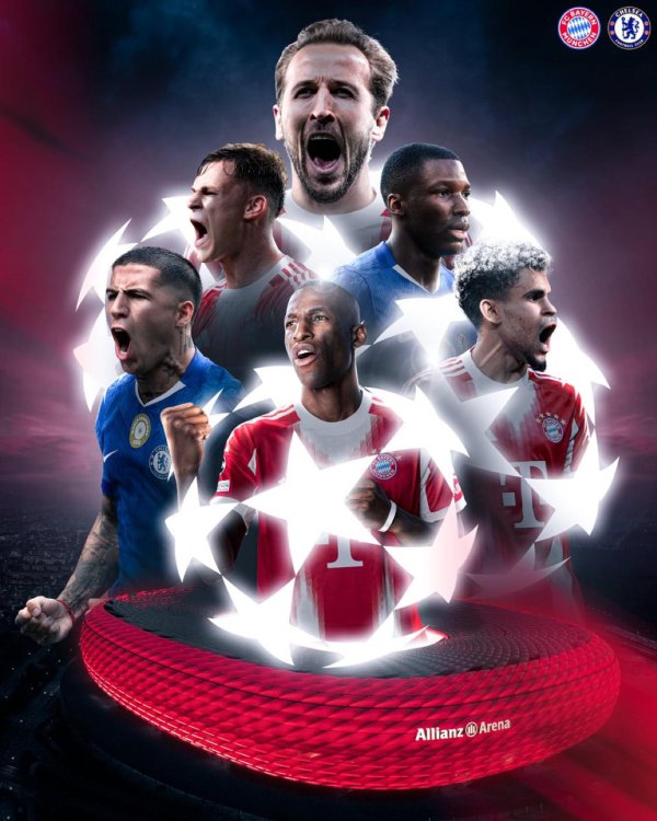 拜仁发布欧冠首轮主场对阵切尔西海报，杰克逊将战旧主