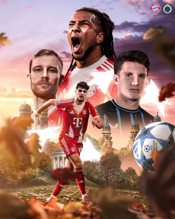 拜仁发布欧冠主场迎战布鲁日海报：让咱们再度为得手起程！