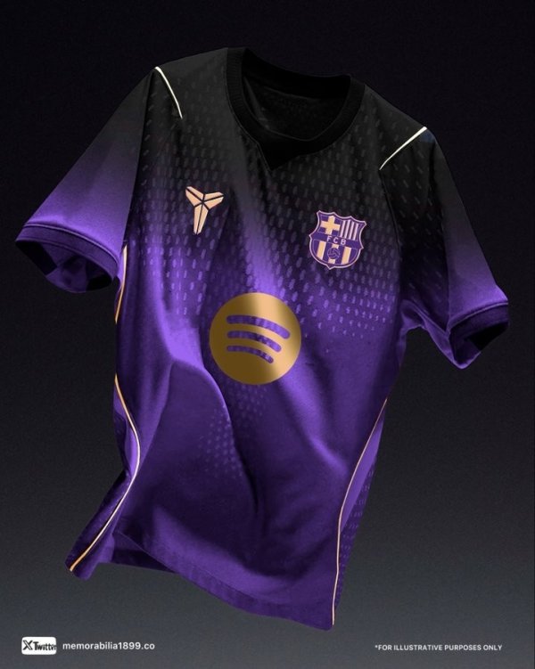 湖东说念主紫！博主爆料巴萨下赛季客场球衣：请安科比！搭建足篮桥梁